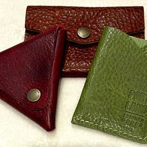 Portland Leather Bundle, Unicorn change purse, card holder, mini envelope wallet